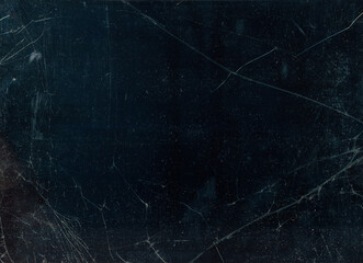 Cracked glass. Dust scratches texture. White grain particles noise fractured damaged old window dark black illustration abstract background.