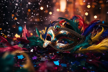 Carnival party background. Brazil, Venetian, carnival, mardi gras, costumes and masks