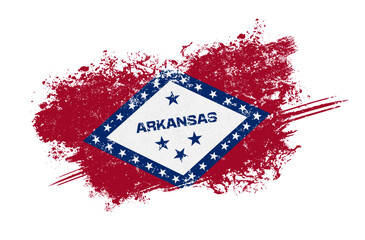 Arkansas flag grunge brush color image vector