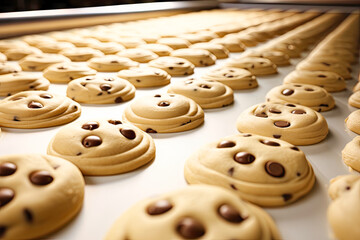 Obraz premium cookie dough rolled out from machine