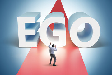Ego personality concept with businessman