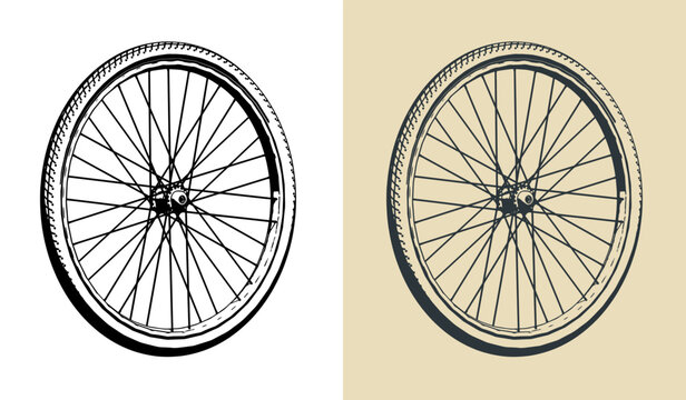 Bicycle wheel illustrations