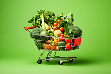 vegetables on a green background