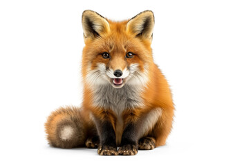 Red Fox isolated on white transparent background, png