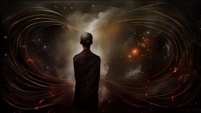 Mystical surrealism conceptual abstract fantasy art, astrological horoscope. Suitable for content illustration like religion, meditation, science, healing therapy, etc. State of mind, universe, cosmos