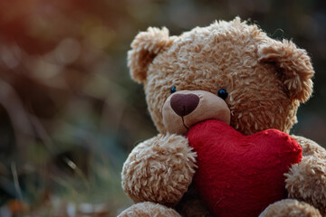 toy bear with a hug and a heart