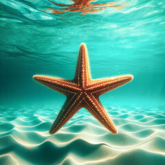 Fototapeta na wymiar Starfish. Marine life. Life underwater. AI generated