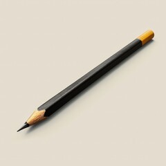 a black pencil with a yellow tip