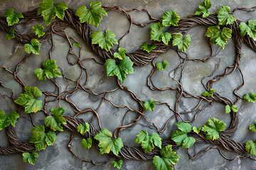 Generate a pattern of intertwining vines, capturing the sense of growth and vitality - obrazy, fototapety, plakaty