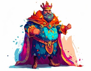 a cartoon of a man wearing a crown and cape