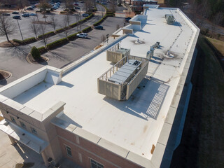 Drone Photos of TPO Commercial & Residential Roofing