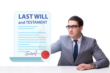 Last will and testament legal concept
