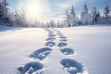 Animals track in big snow