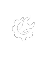 Maintenance, repair symbol isolated. wrench and screwdriver line art icon