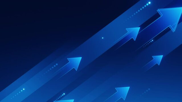 Arrow growth diagonal direction, business success background.