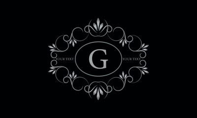 Logo design for hotel, restaurant and others. Monogram design with luxury letter G on dark background