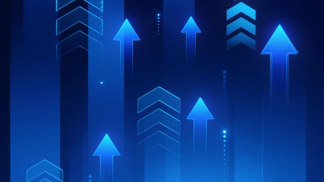 Arrow growth up animation, business growth to success background.