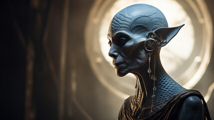 Grey alien humanoid