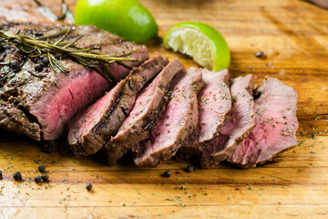 Close-Up of Grilled Juicy Flat Iron Steak - Appetizing 4K Ultra HD Image of Sizzling Barbecue