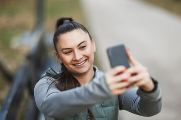 Woman Taking Selfie With Cell Phone