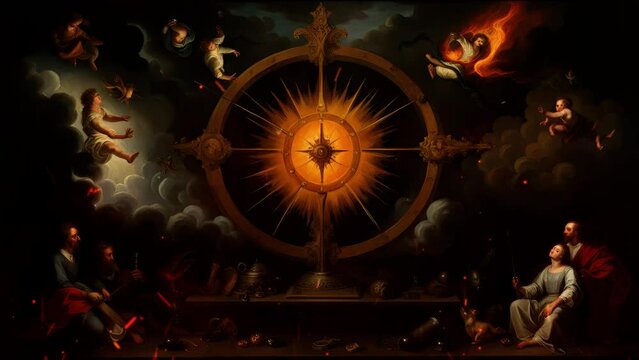 Mystical surrealism conceptual abstract fantasy art, astrological horoscope. Suitable for content illustration like religion, meditation, science, healing therapy, etc. State of mind, universe, cosmos