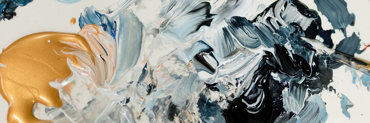 Golden Elegance: Abstract Artistry in Paint