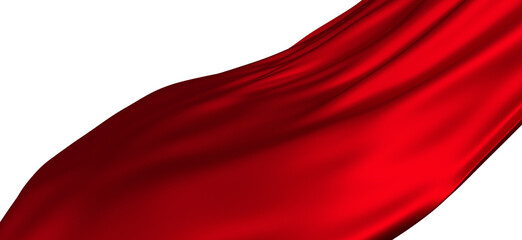 3d render of abstract red cloth falling.