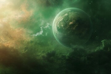 Obraz na płótnie Canvas a planet in space with clouds