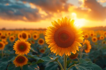 a sunflowers in a field