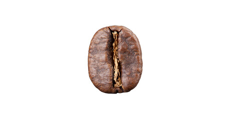 freshly roasted coffee bean, close-up isolated on white background