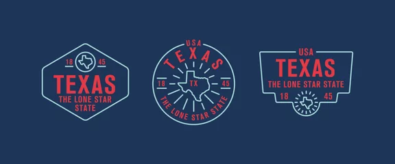 Foto op Plexiglas Texas - The Lone Star State. Texas state logo, label, poster. Vintage poster. Print for T-shirt, typography. Vector illustration © Дмитрий Сальников