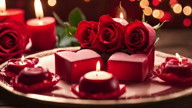 Valentines Day Romantic dinner, Rose pedals floating, Roses, Romance, Love