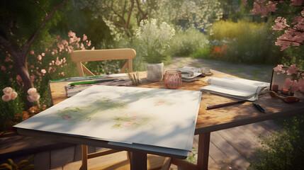 Springtime Garden Painting Session ai-generative