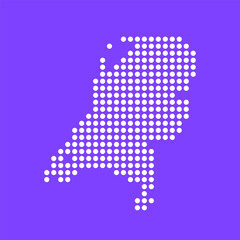 Fototapeta premium Vector square pixel dotted map of Netherlands isolated on background. Digital map logo.