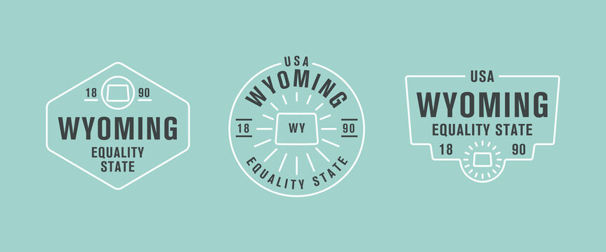 Wyoming - Equality State. Wyoming state logo, label, poster. Vintage poster. Print for T-shirt, typography. Vector illustration