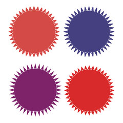 Starburst, sunburst price tag, label with empty, blank space. Price flash button, pin shape. Vector illustrator. EPS file 141.