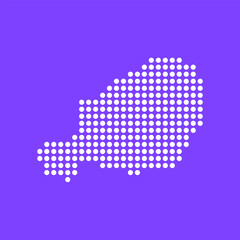 Fototapeta premium Vector square pixel dotted map of Niger isolated on background.