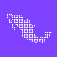Fototapeta premium Vector square pixel dotted map of Mexico isolated on background.