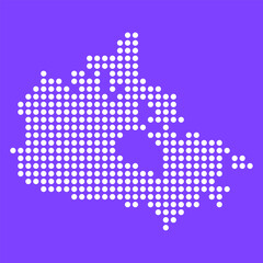 Vector square pixel dotted map of Canada isolated on background.