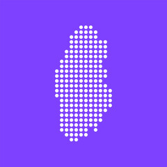 Vector square pixel dotted map of Qatar isolated on background.