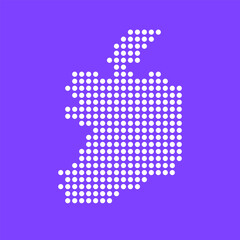 Vector square pixel dotted map of Ireland Republic isolated on background.