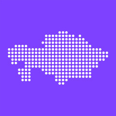 Vector square pixel dotted map of Kazakhstan isolated on background.