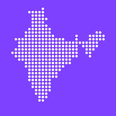 Fototapeta premium Vector square pixel dotted map of India isolated on background.