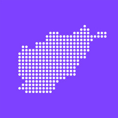 Vector square pixel dotted map of Afghanistan isolated on background.