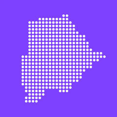 Vector square pixel dotted map of Botswana isolated on background.