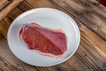 Close-Up of Fresh Beef Liver - 4K Ultra HD Image of Nutrient-Rich Organ Meat