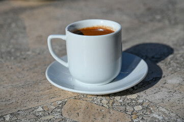 Turkish coffee in a white cup 3