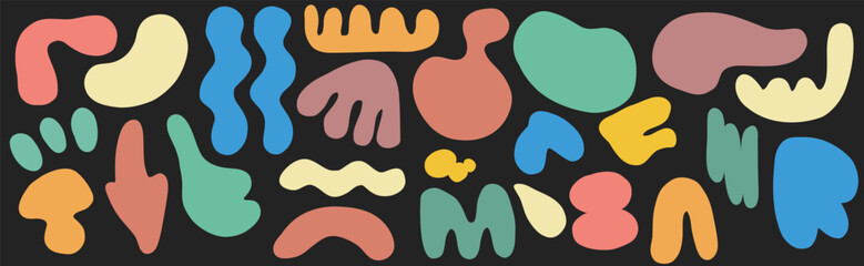 Set of abstract shapes. Trendy colors and shapes for design

