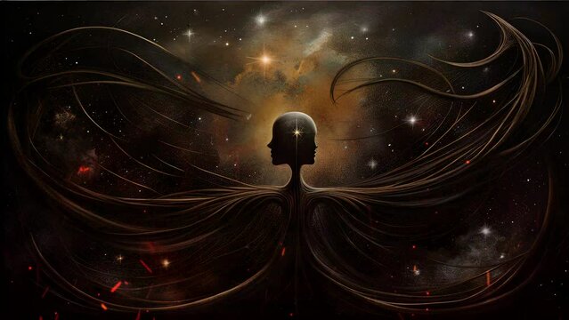 Mystical surrealism conceptual abstract fantasy art, astrological horoscope. Suitable for content illustration like religion, meditation, science, healing therapy, etc. State of mind, universe, cosmos