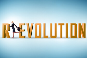 Evolution turning into revolution concept
